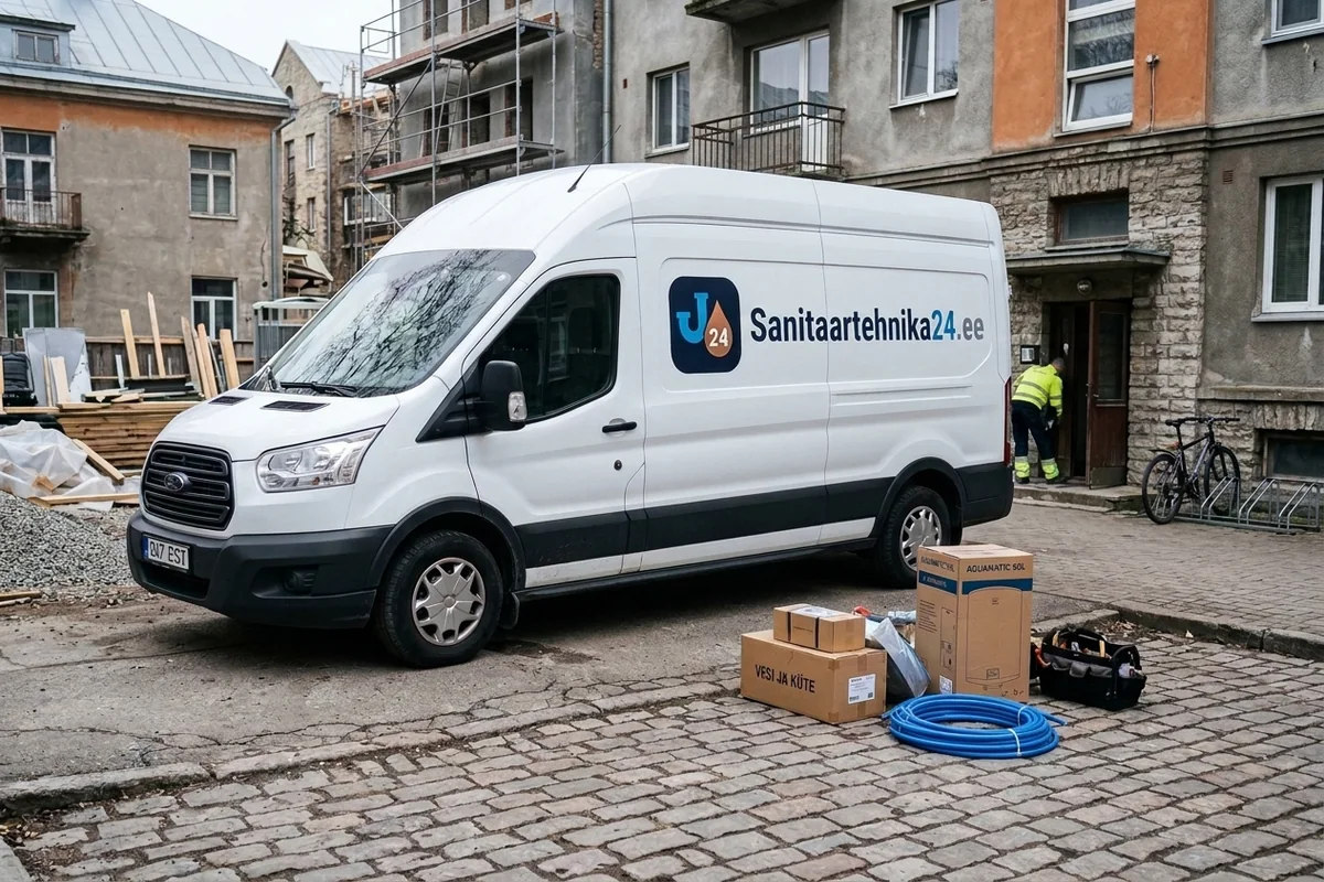 Sanitaartehnika24.ee kaubik — materjalide tarne objektile Tallinnas