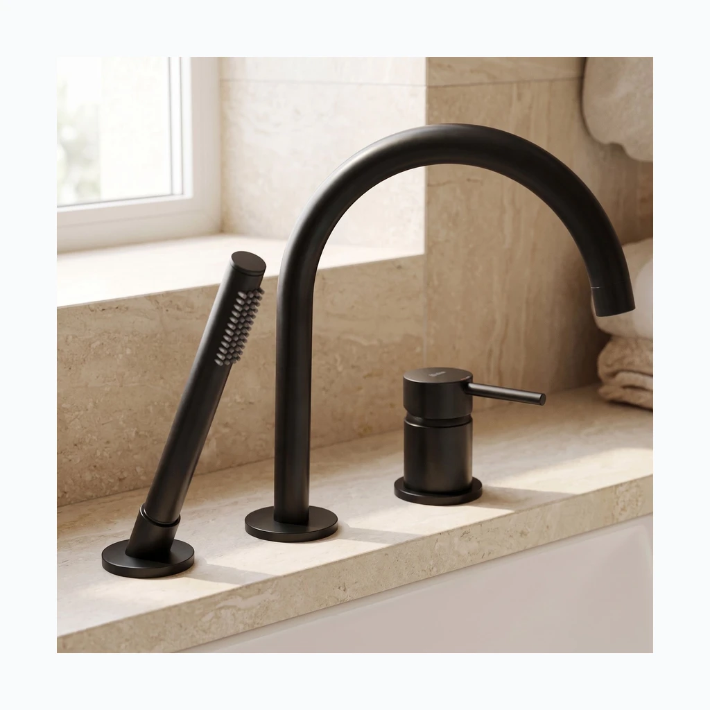 3 Caurumu Vannas Jaucējkrāns Rea Lungo Black (REA-B2263)