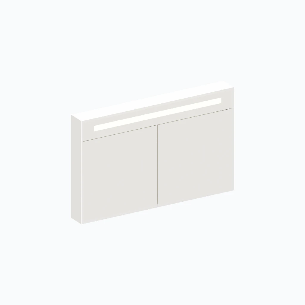 Eumar 5th Avenue vannitoapeegel vannitoakapp F120 (crystal valge, glossy) (280-016-83)