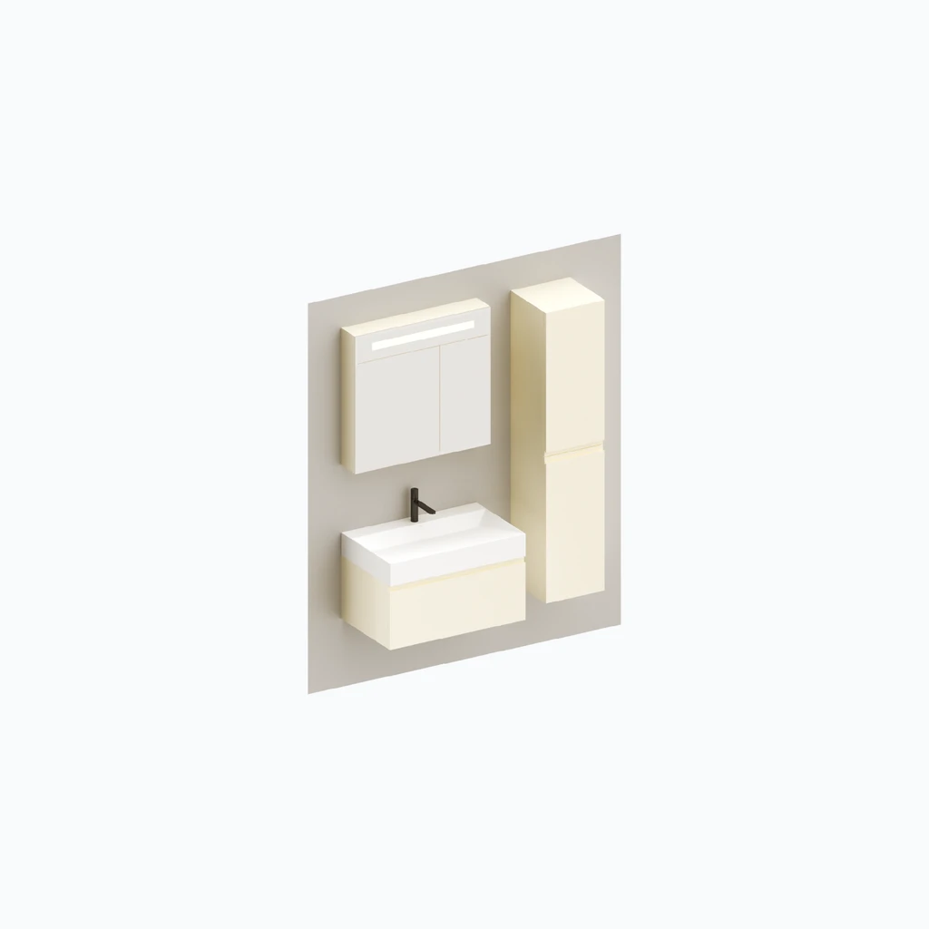 Eumar 5th Avenue set 2 F80 (magnolia, glossy) (280-015-07)