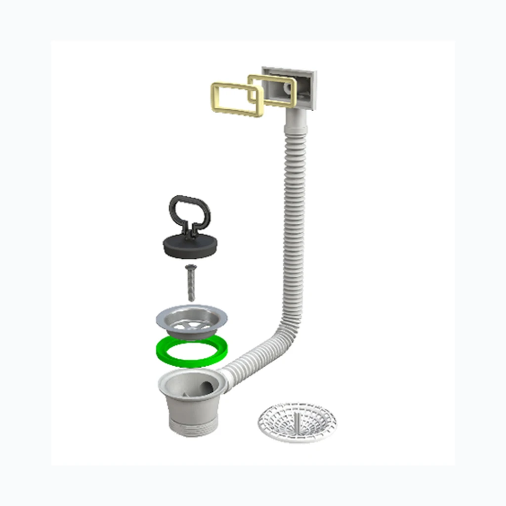 Äravoolupesa 1 1/2" x Ø70 gofreeritud ülevoolutoruga (Nordline) (33059)