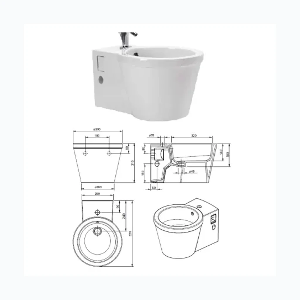 Bidee WC potid (seinapealne),valge, REFLEX (9177010)