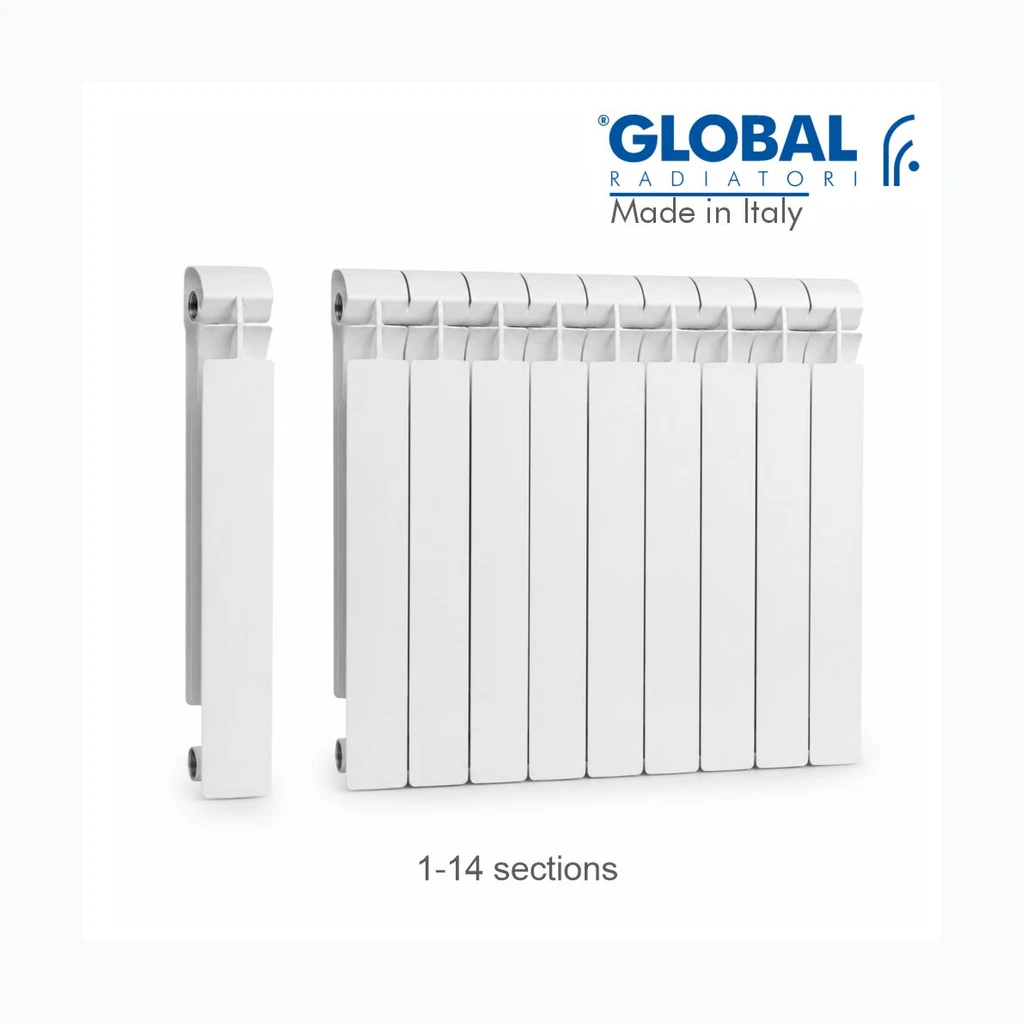 Биметаллический радиатор Global Style Plus 500/8, 912W (KTS-2717)