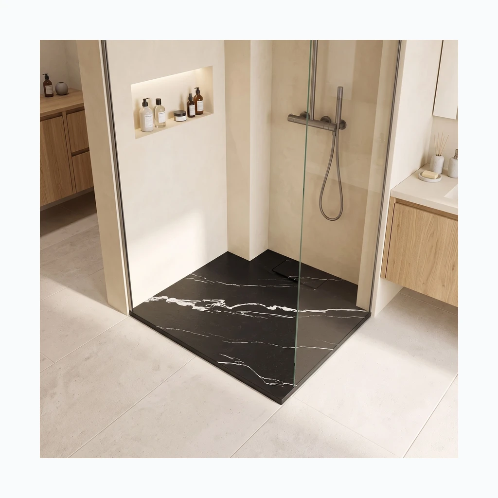 Dušikabiin Bazalt CARRARA BLACK 90x90 (REA-K7003)