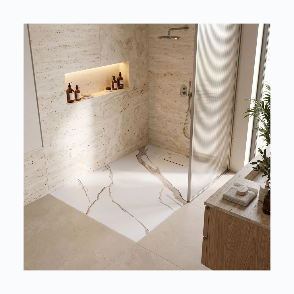 Dušikabiin Bazalt CARRARA WHITE 90x120 (REA-K7001)