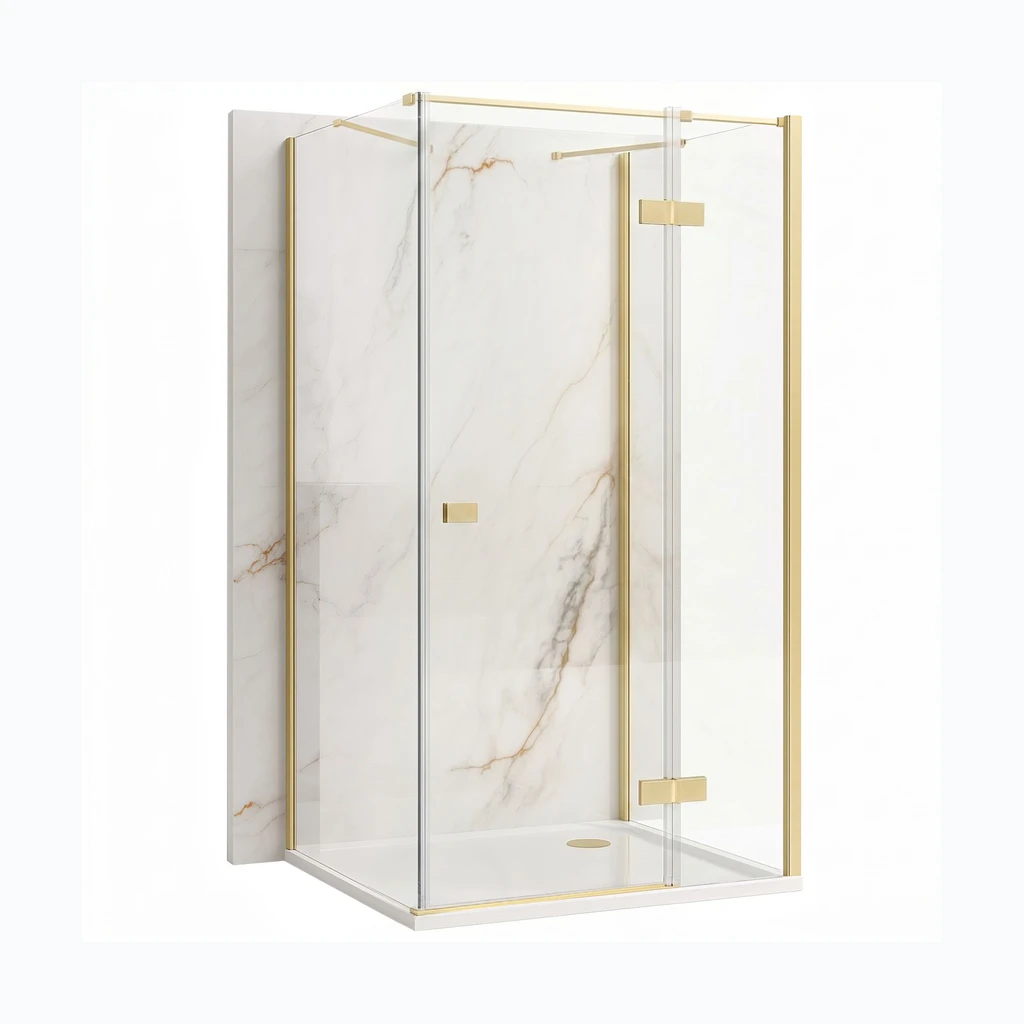 Душевая кабина Rea Atlas 80x90 шлифованное золото (KPL-K4872)