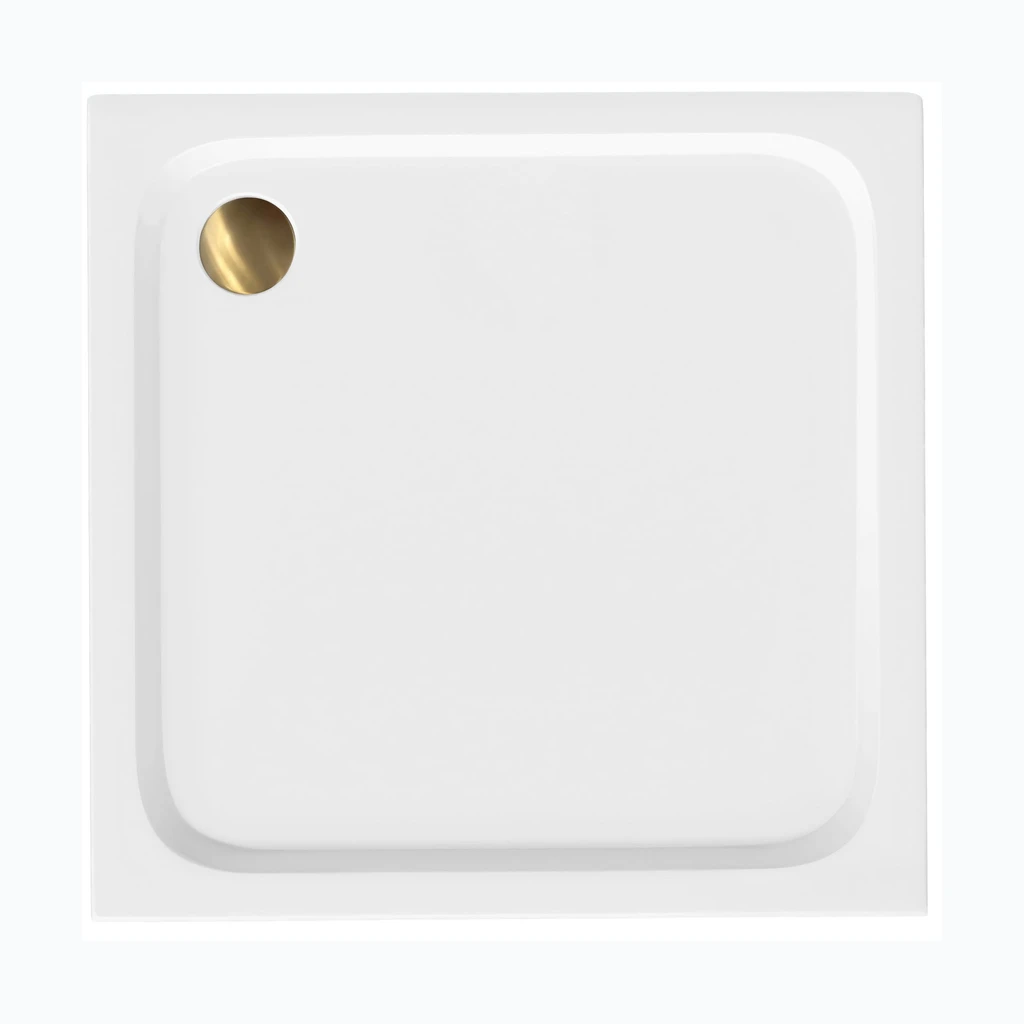 Dušikabiin Rea Belmond White 90x90 Brush Gold (KPL-14371)