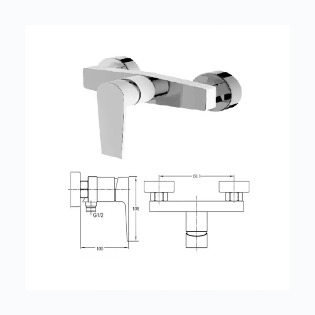 Смеситель для душа без комп.MG-2640-BH, BĒRZUPE (7102194)