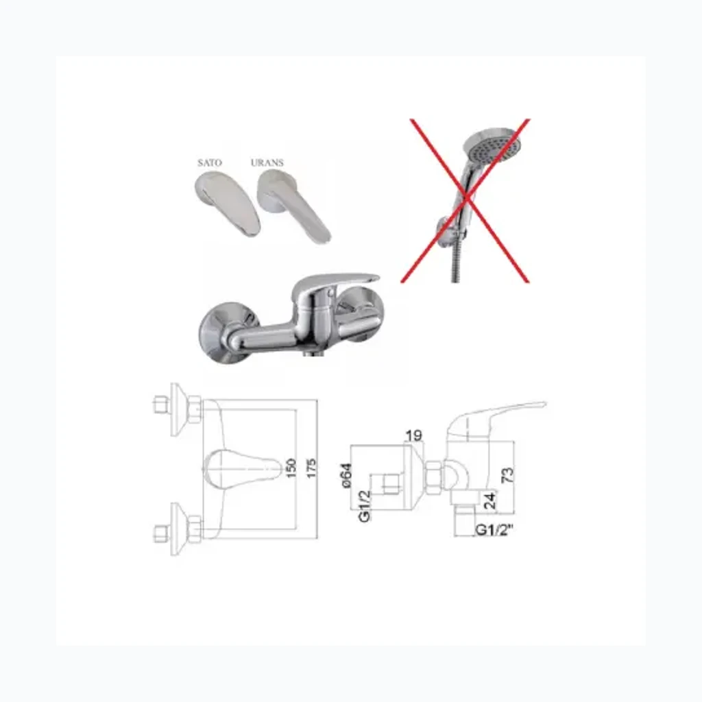 Смеситель для душа без комплекта MG-3240, SATO (7102047)