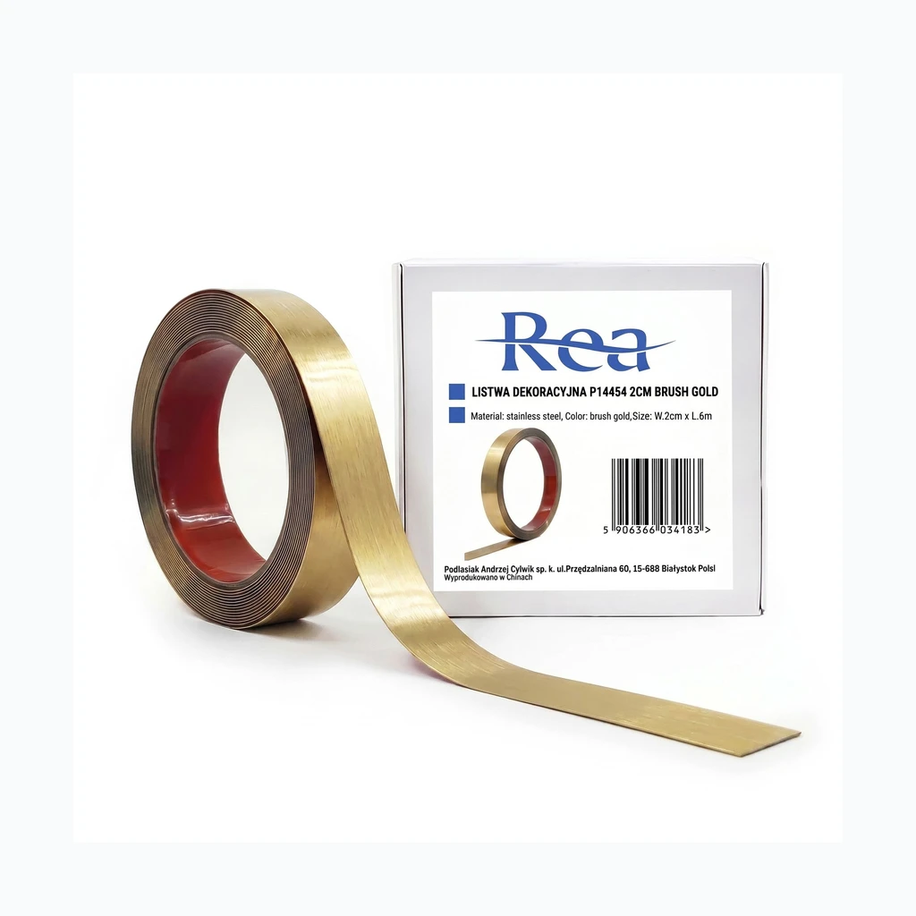 Isekleepuv dekoratiivliist Rea P14454 2cm Brush Gold (HOM-09980)
