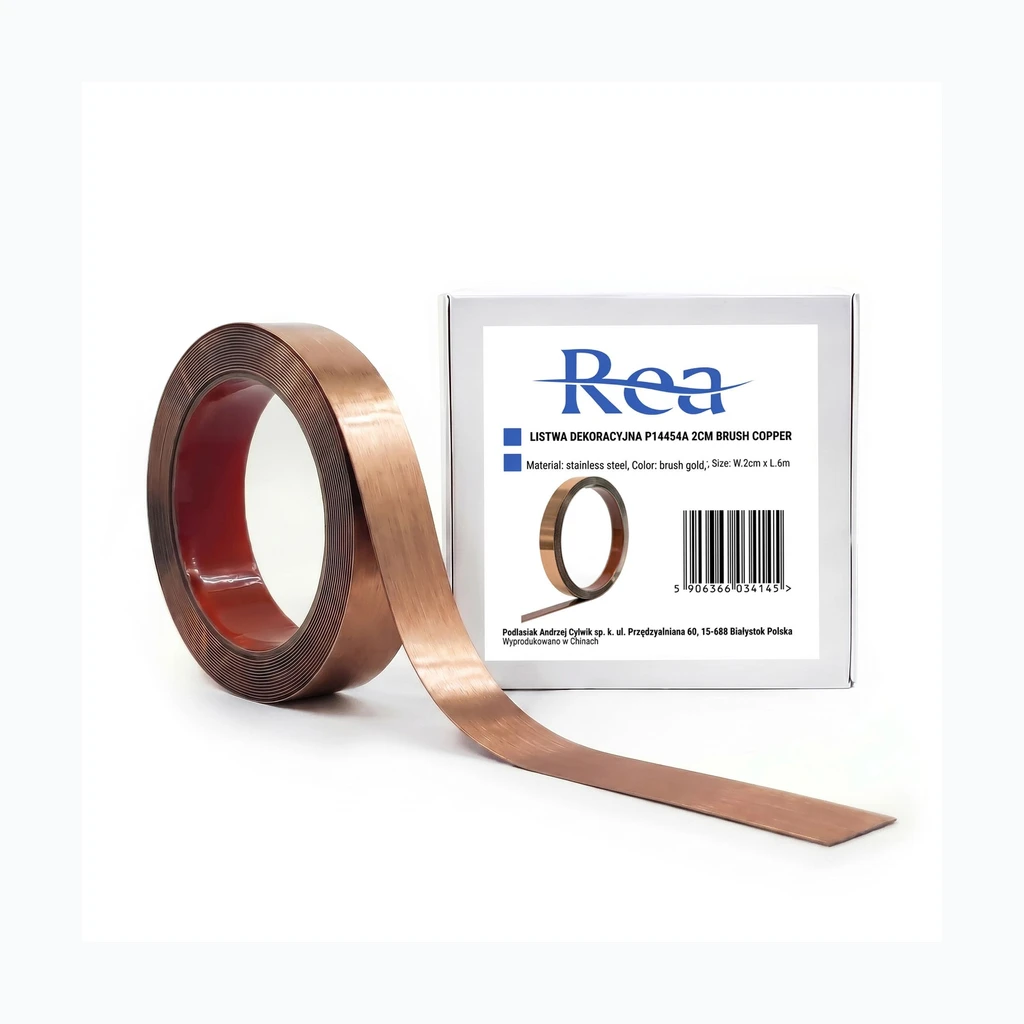 Isekleepuv dekoratiivliist Rea P14454A 2cm Brush Copper (HOM-09981)