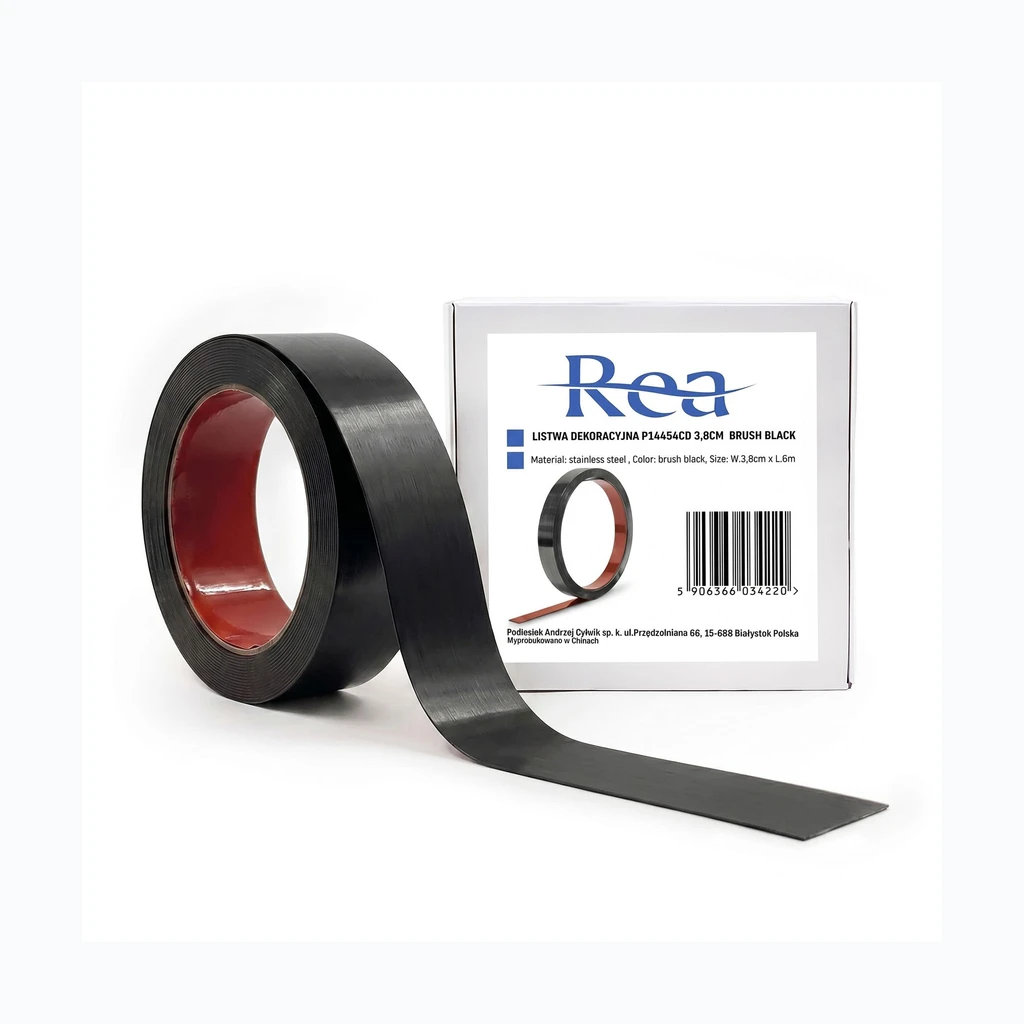 Isekleepuv dekoratiivliist Rea P14454CD 3,8cm Brush Black (HOM-09989)