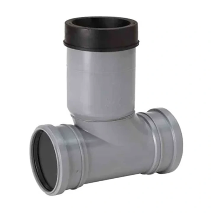 Канализационный тройник Uponor HTP 110 × 110 мм / 87,5° раструбный, серый