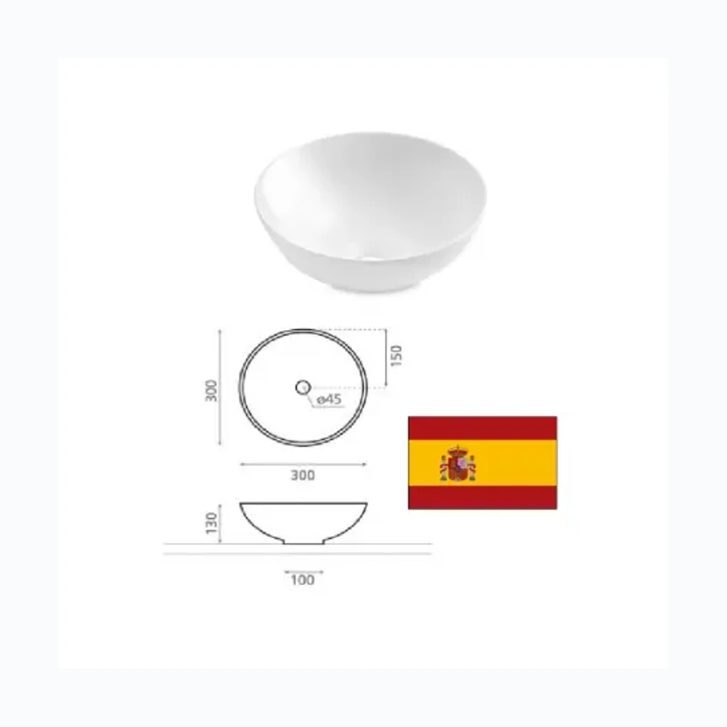 Керамическая раковина 30х13см 4914, DAKAR (8575105)