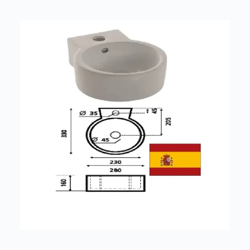 Керамическая раковина 33х28х16см 0066, JEREZ (8575028)