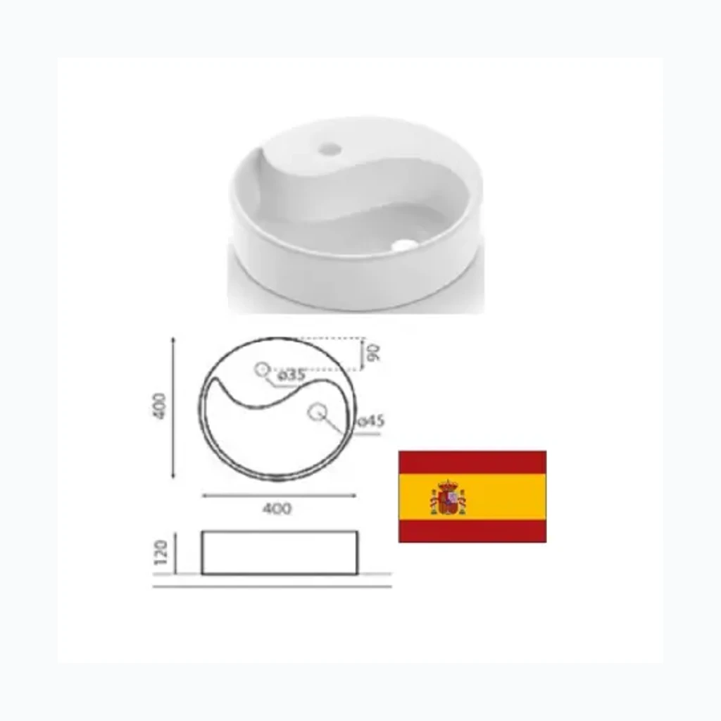 Keraamiline valamu 40x12cm 0040B, YIN YANG (8575045)