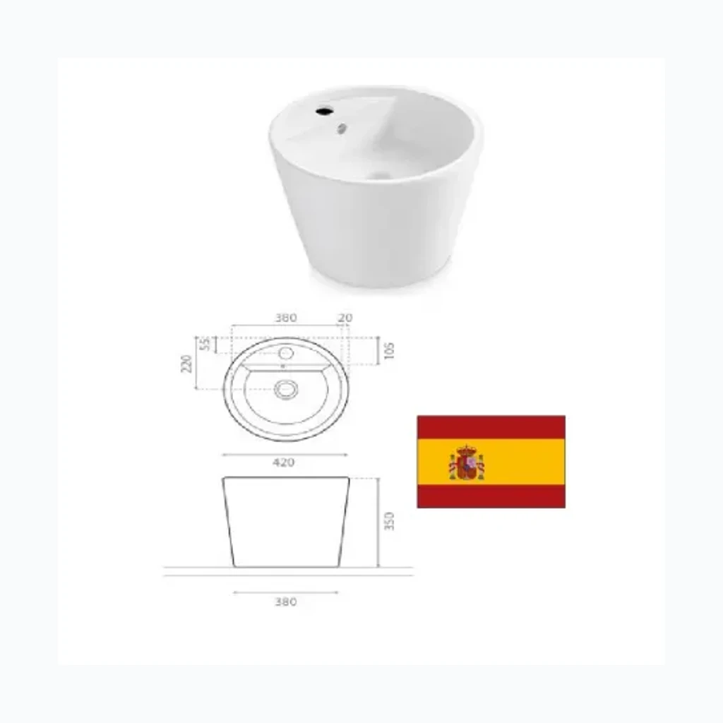 Керамическая раковина 42х35см 4057, FLORENCIAB (8575110)