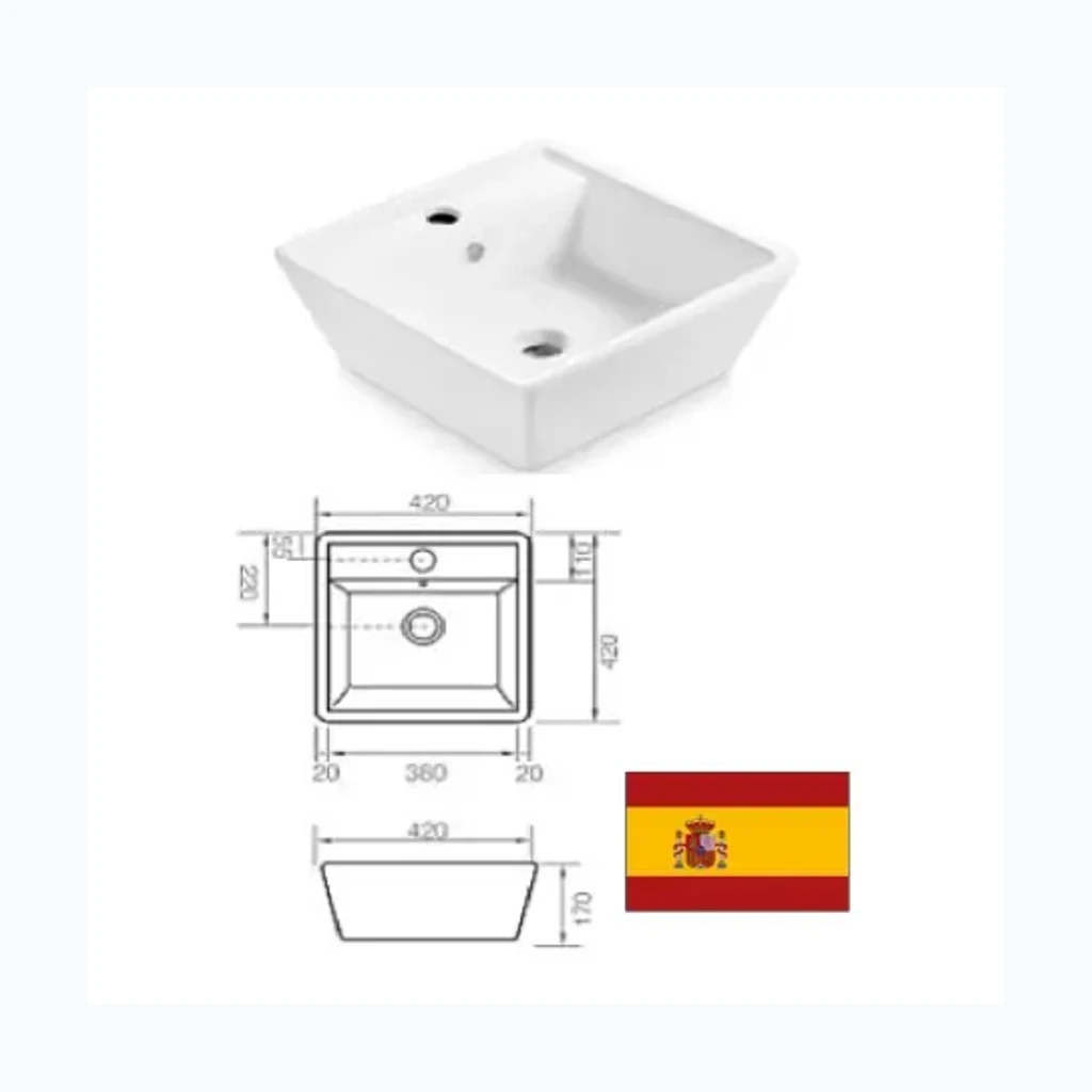 Керамическая раковина 42х42х17см 4058, GENOVA-A (8575075)