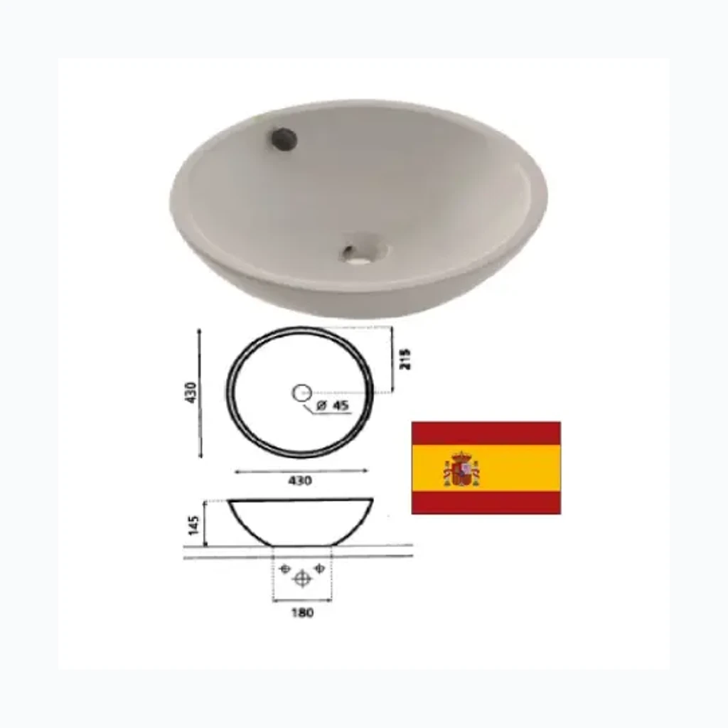 Керамическая раковина 43х14.5см 0012В, CASTELLON (8575038)