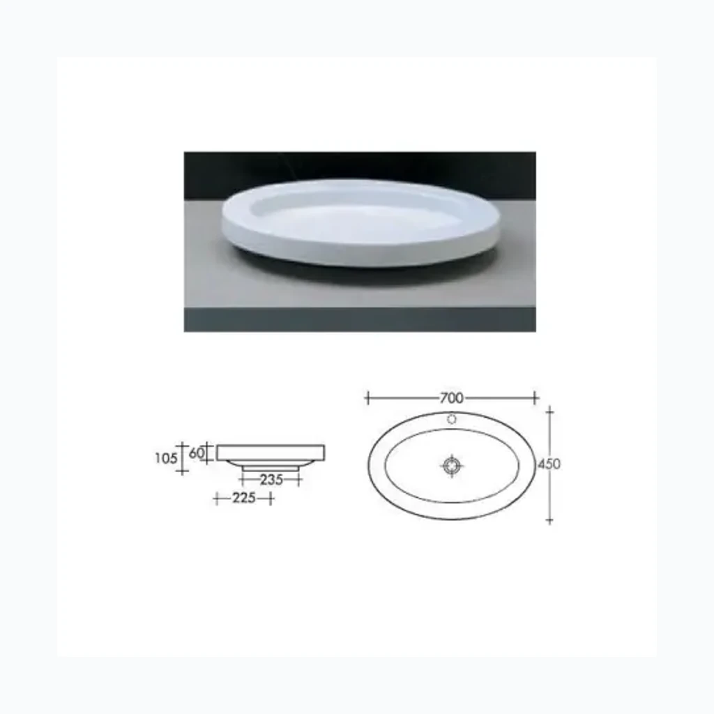 Керамическая раковина 450х700х110 L945, ULAHOP E (8675012)