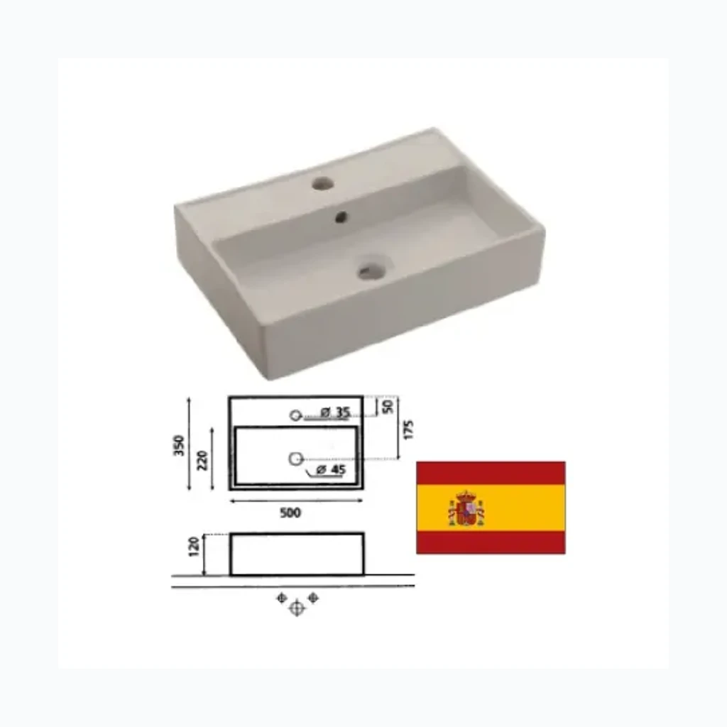 Керамическая раковина 50х35х12см 0017В, TURIN (8575050)