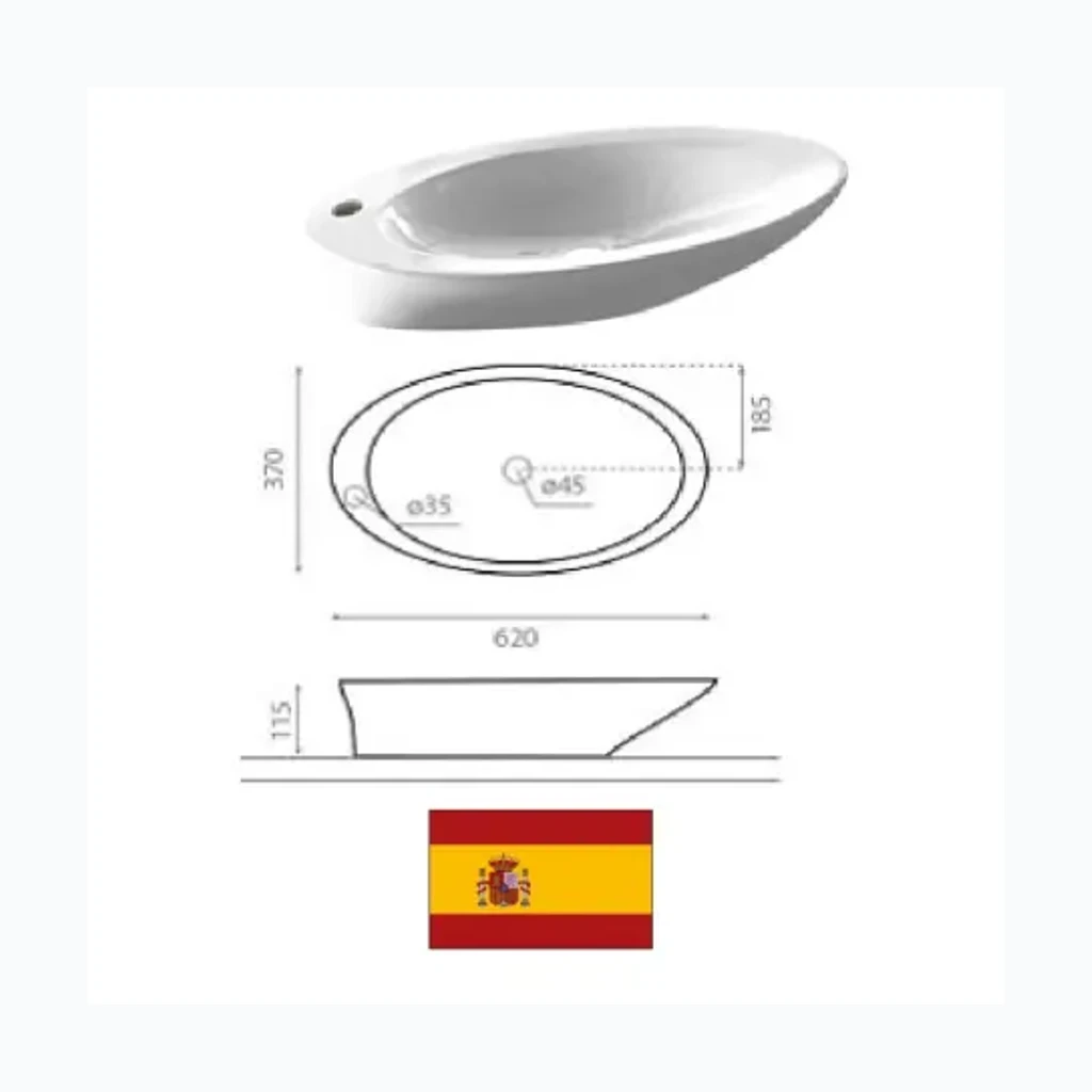 Керамическая раковина 62х37х11.5см 4020, PURE (8575058)
