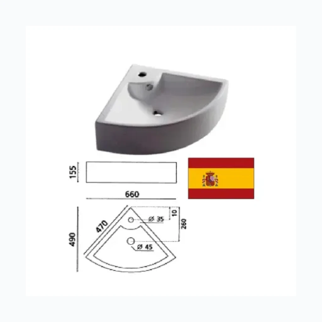 Keraamiline valamu 66x49x15.5cm 0043, OPORTO (8575013)