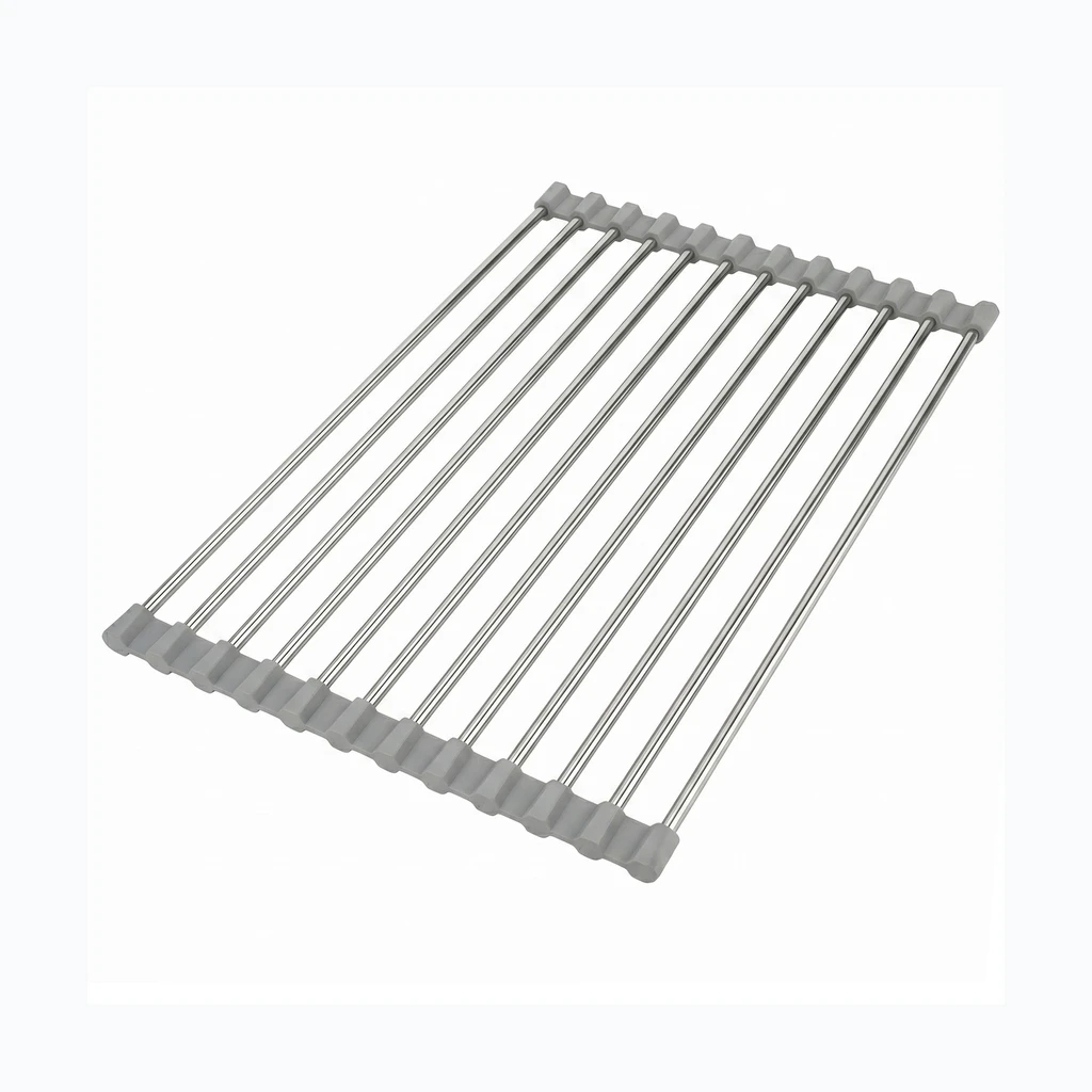 Kokkukeritav nõudekuivatusrest valamule REA P12298A Grey (HOM-09977)