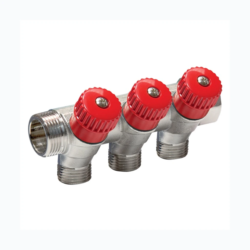 Comisa Коллектор 1″-2×3/4″ sulgventiilidega, красный (15-01740)