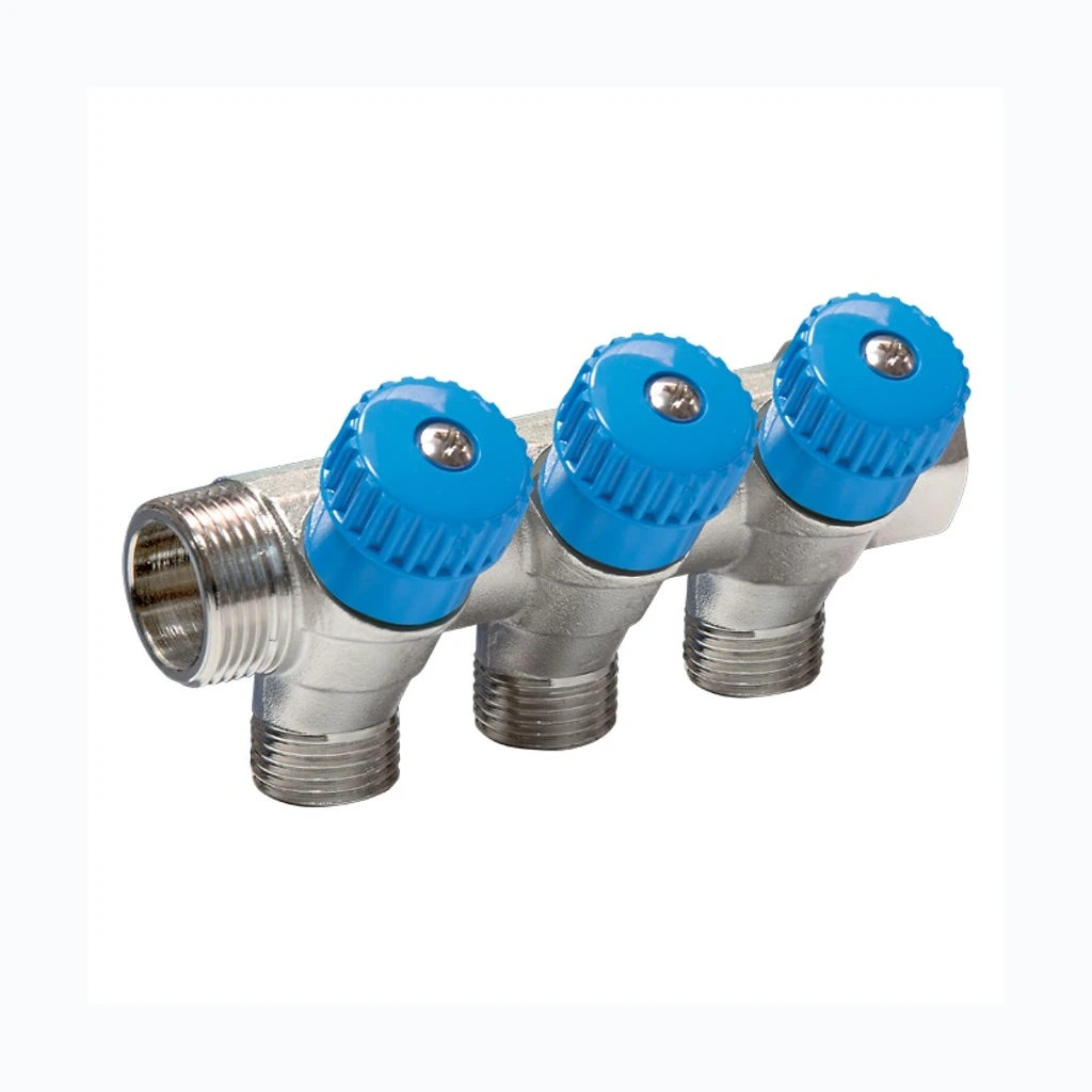 Comisa Kollektor 1″-3×3/4″ sulgventiilidega, sinine (15-01743)