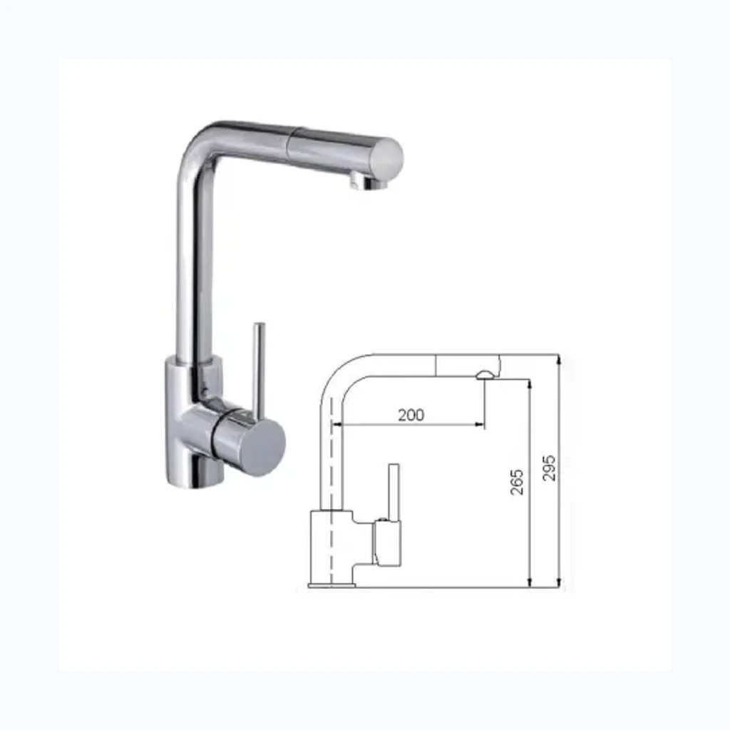 Кухонный смеситель с выдв.душем MG-2057, ABAVA (7103204)