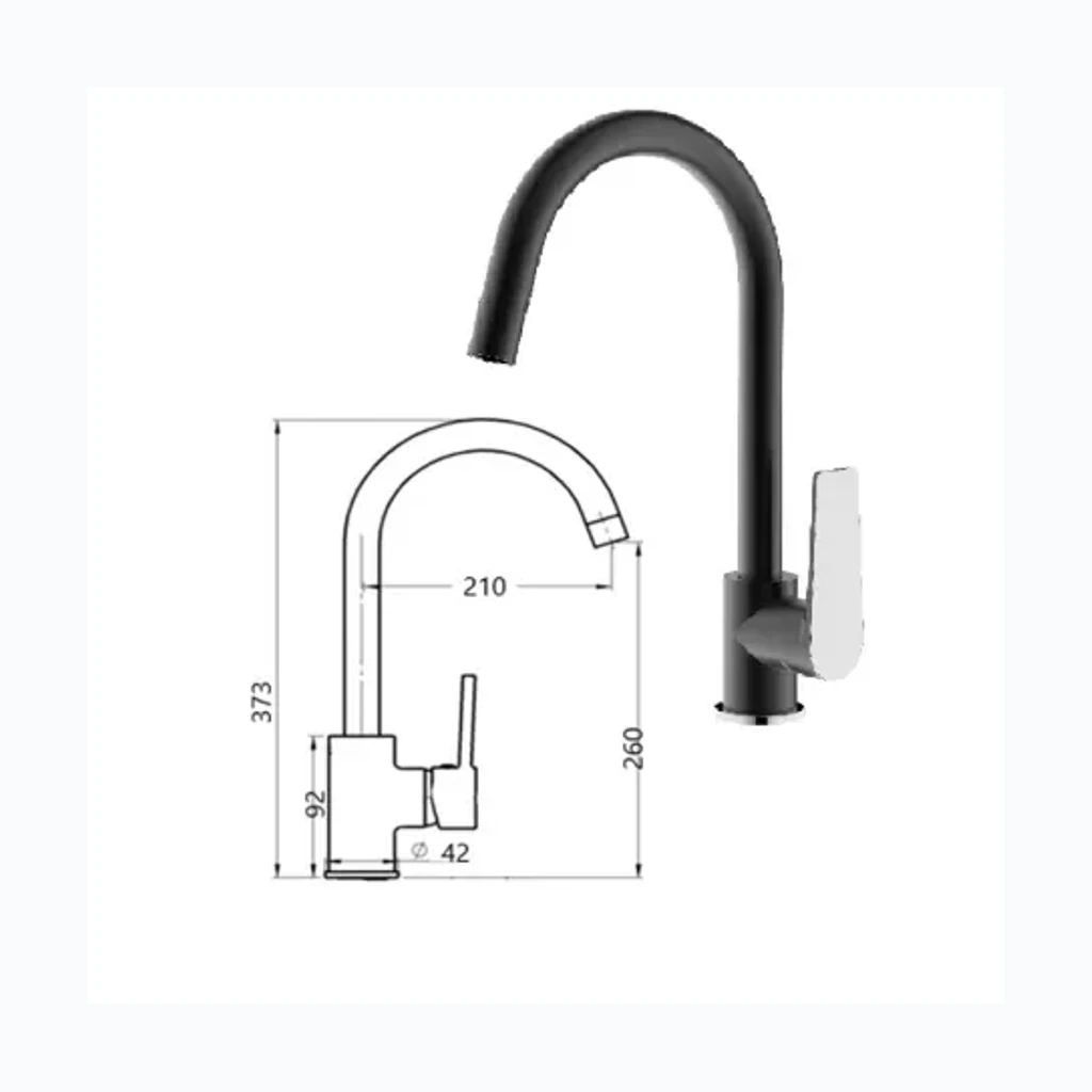 Köögivalamu segisti, must MG-2655, BĒRZUPE (7102196)