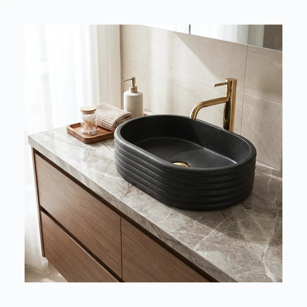 Lauapealne kraanikauss Rea Nicoletta Black (REA-U7345)