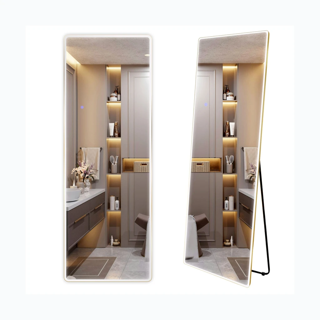 LED seinapeegel Classico 50x160cm Brush Gold (HOM-07056)