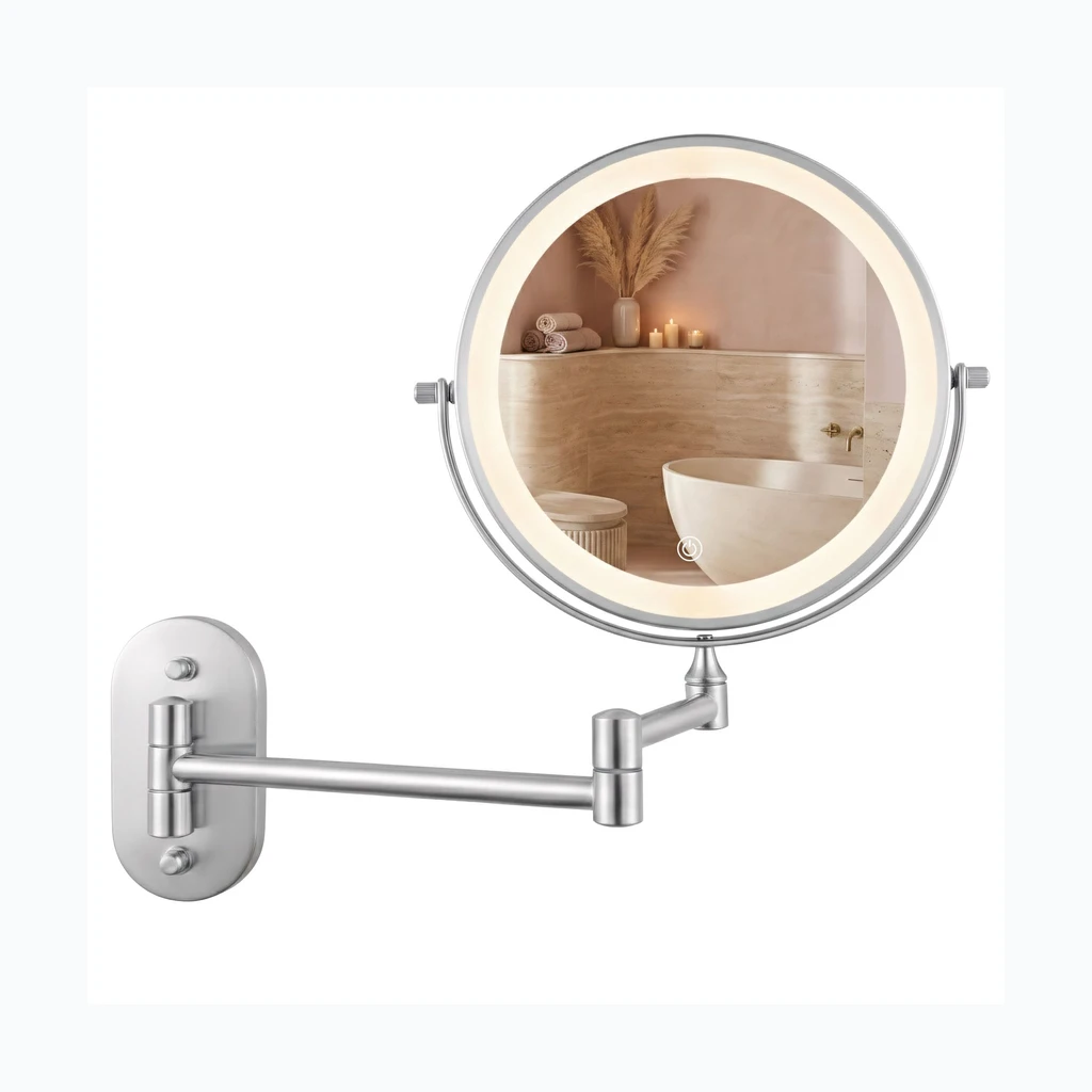 LED seinapeegel Glow Chrome