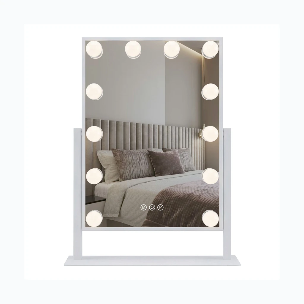 Настенное LED-зеркало HOLLYWOOD белый 30x40 (HOM-12023)