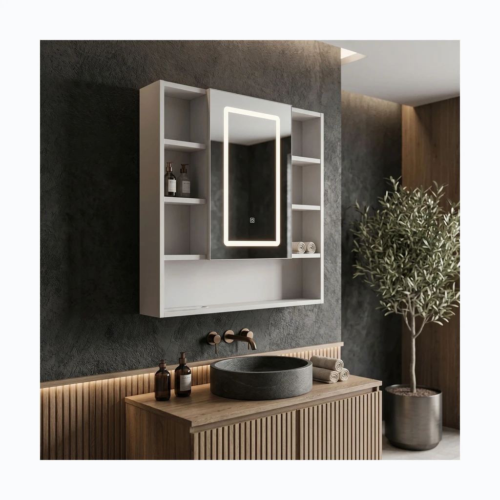 LED-valgustusega peegelkapp Rea Luna 70x80cm (REA-M0405)