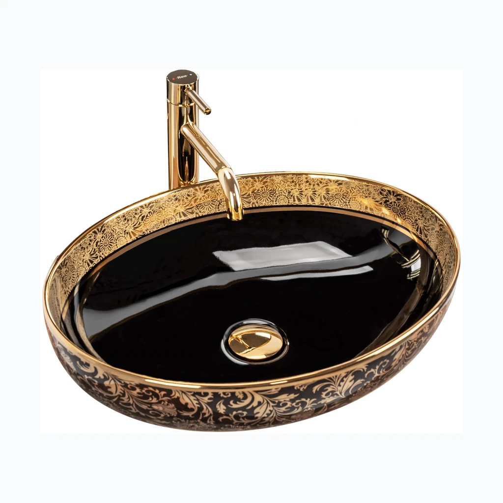 MARGOT MUSTA/Золотой tööpinna pesukauss MARGOT чёрный/GOLD (REA-U8978)
