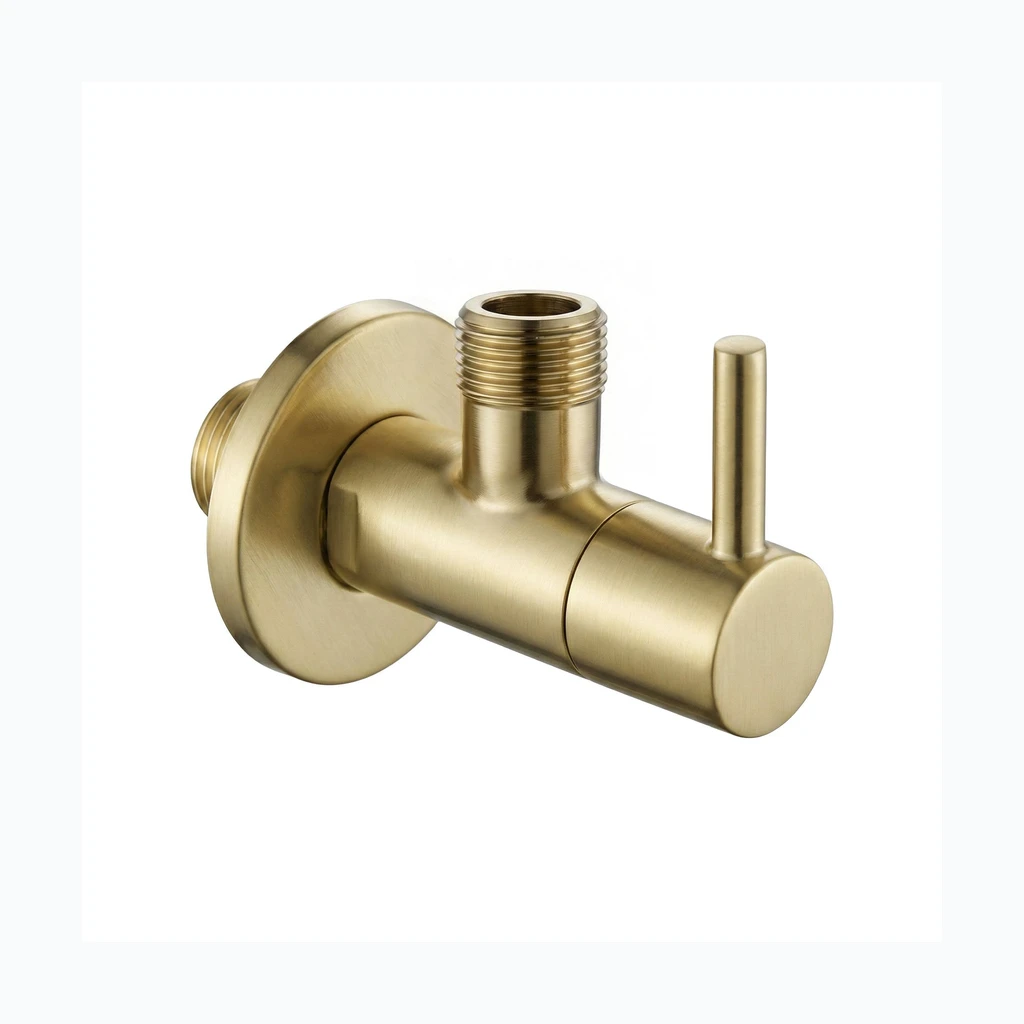 Nurgaventiil 1/2" x 3/8" шлифованное золото (REA-03604)