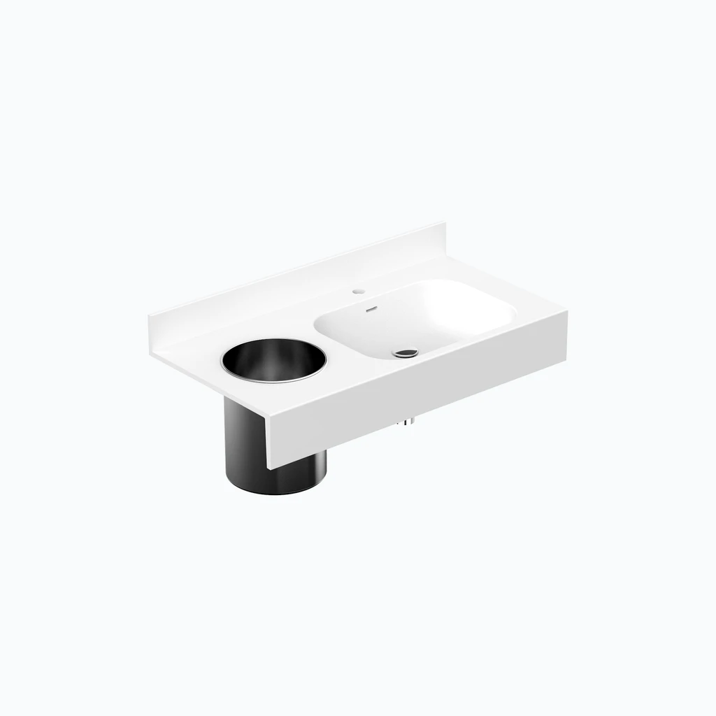 Eumar Paper bin opening with bin 15l (brushed steel) (225-0000-10)