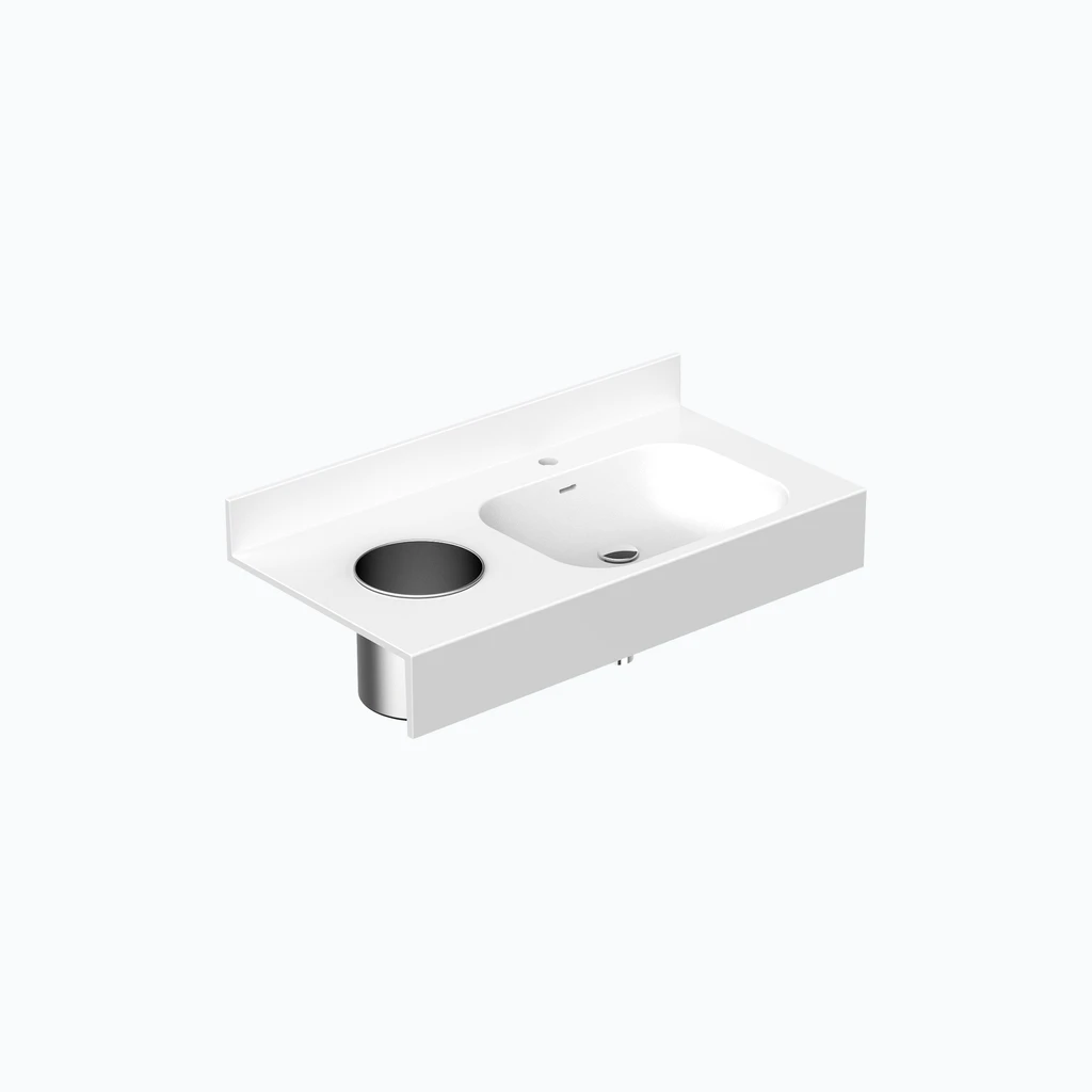 Eumar Paper bin opening with bin 7l (brushed steel) (225-0000-00)