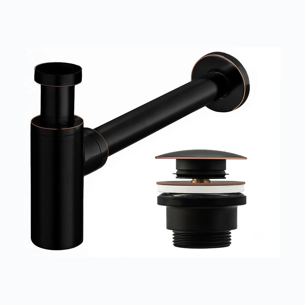 Pesemisbasseini sifoon Klik-Klak Universal Rea Black Aged (REA-A8536)