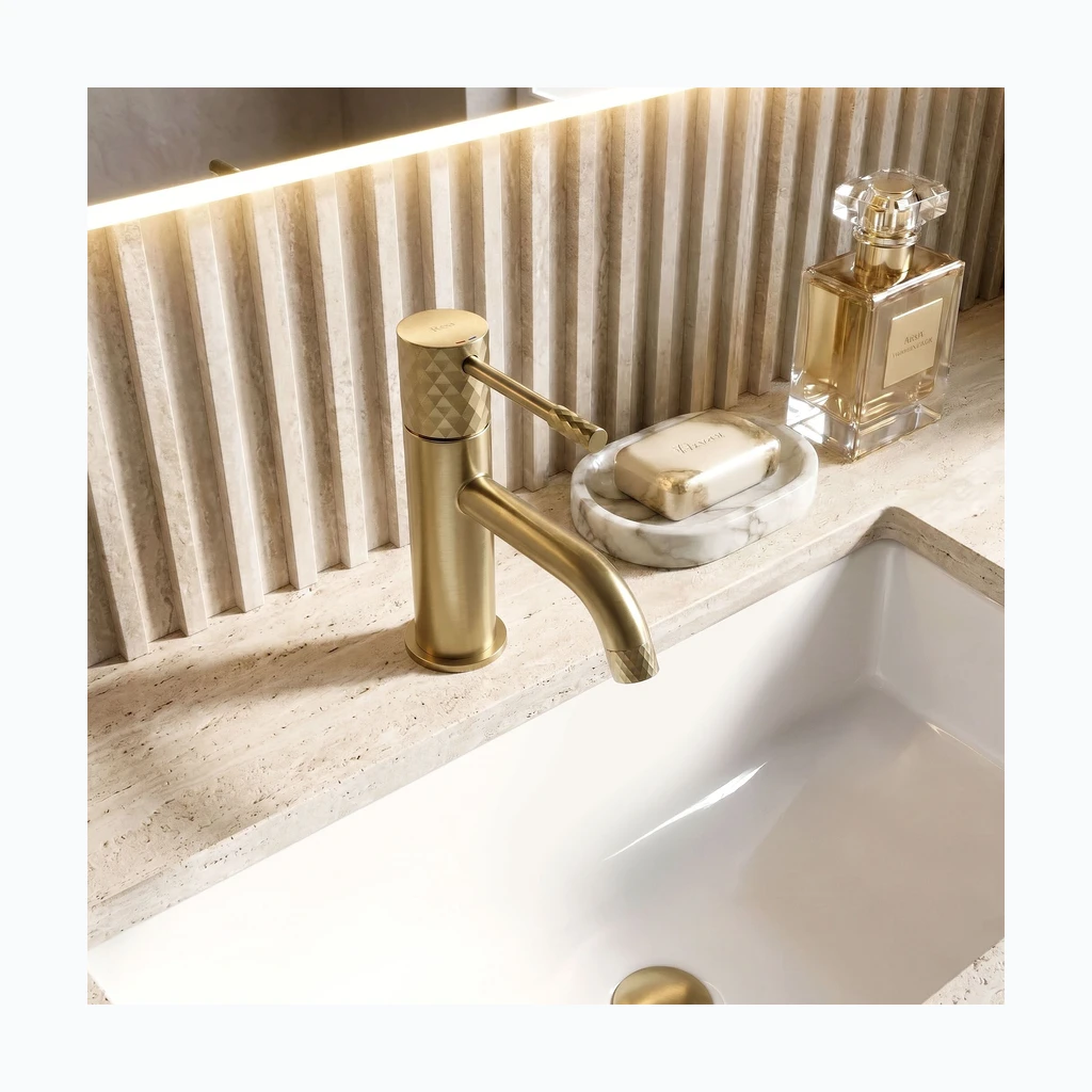 Pesemisvannisegisti Rea Lungo Diamond Brush Gold Low (REA-B9843)