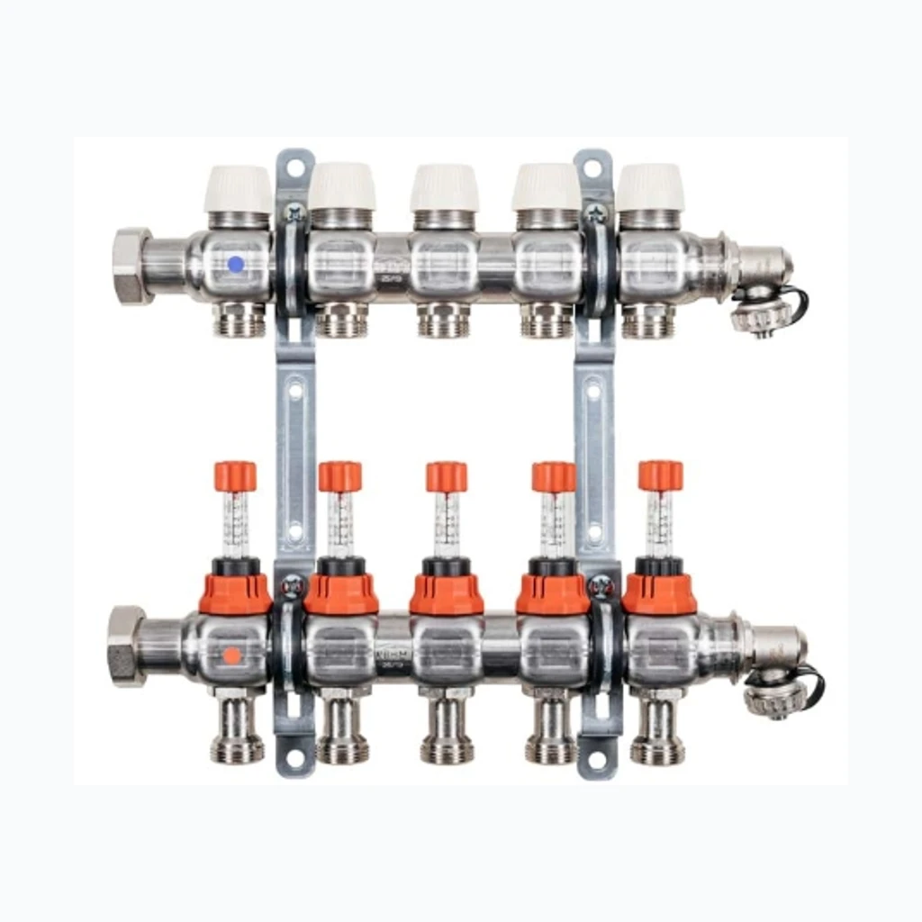 Põrandakütte kollekotr, rotomeetritega 1"-10X3/4" KERMI (Nordline) (233401)
