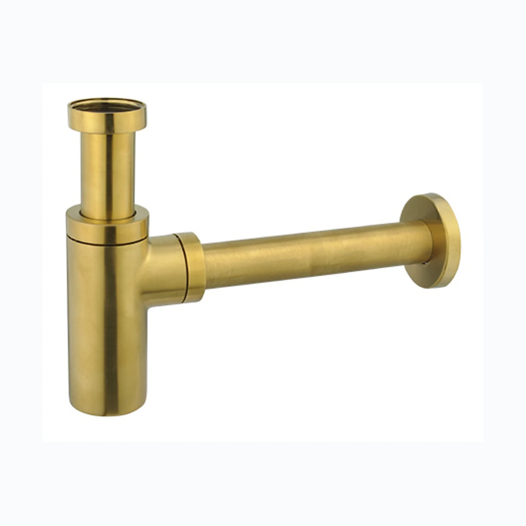Pudelsifoon 1 1/4" -Ø32, латунь, шлифованный золото (Nordline) (330885)