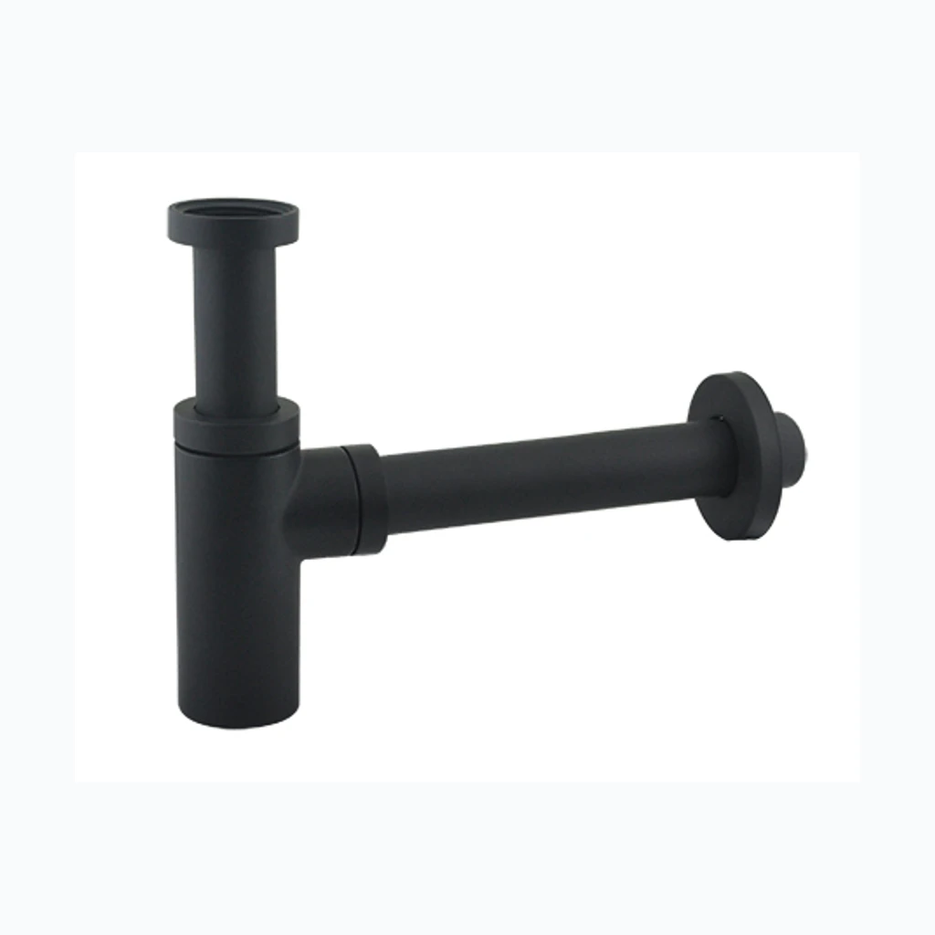 Pudelsifoon 1 1/4" -Ø32, messing, must (Nordline) (330881)