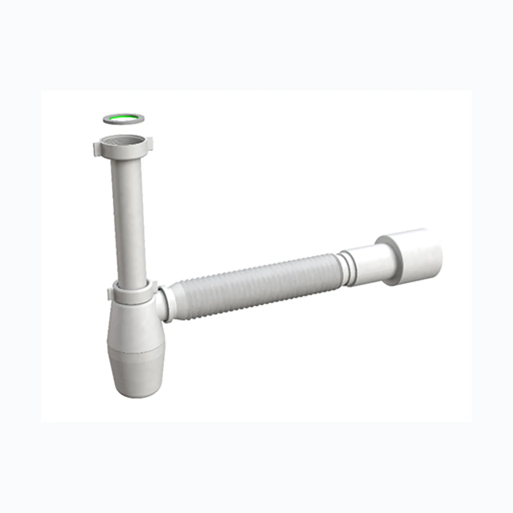 Pudelsifoon köögivalamule 1 1/2" x Ø40/50 gofreeritud toruga (Nordline) (33046)