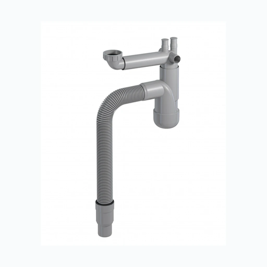 Pudelsifoon köögivalamule FLEXLOC 1 1/2" x Ø50 pesumasina ühendusega (Nordline) (33009)