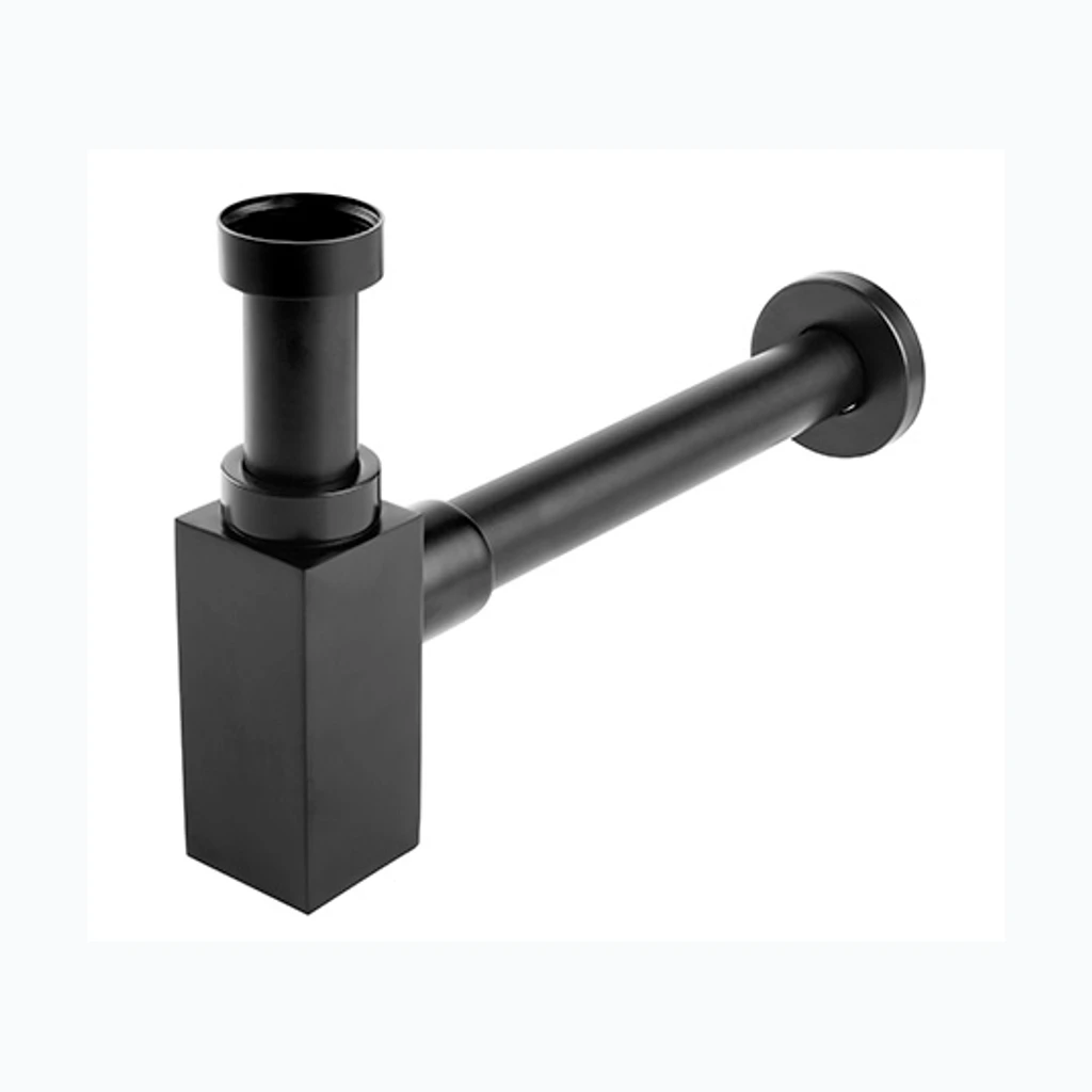 Pudelsifoon QUADRO 1 1/4" -Ø32, латунь, чёрный (Nordline) (33095)