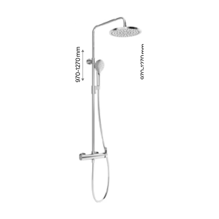 RAVAK TD F 098.00CR Shower column non-thermostatic, sliding, with Душевой гарнитур, хром (X070171)
